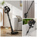 Daynee Akku Staubsauger,58KPa Staubsauger Kabellos mit Display，Akkusauger,HEPA*4,Kabelloser Staubsauger für Tierhaare, Teppich und Hartböden